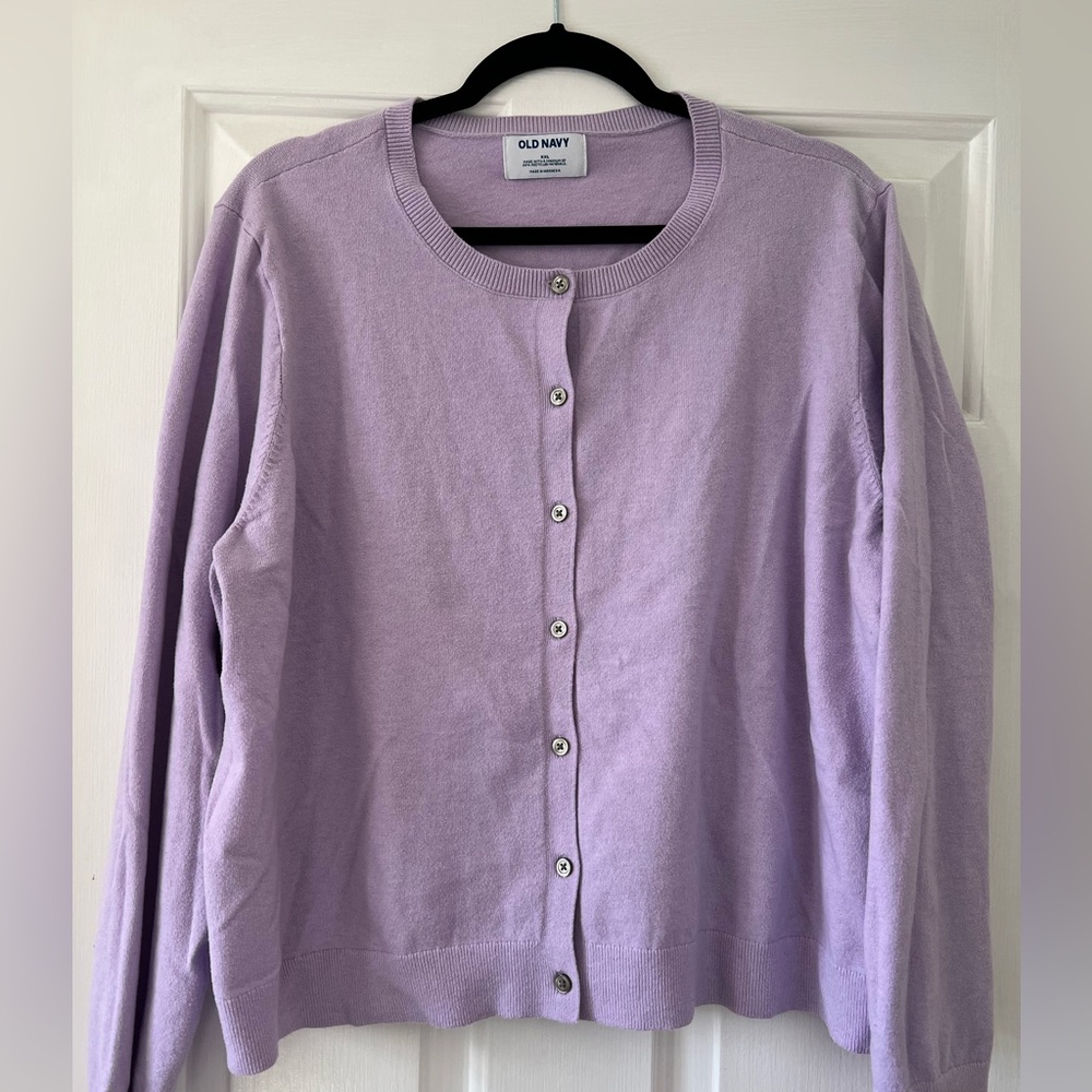 Old Navy Women's Lilac SoSoft Lilac Crop Cardigan Sweater